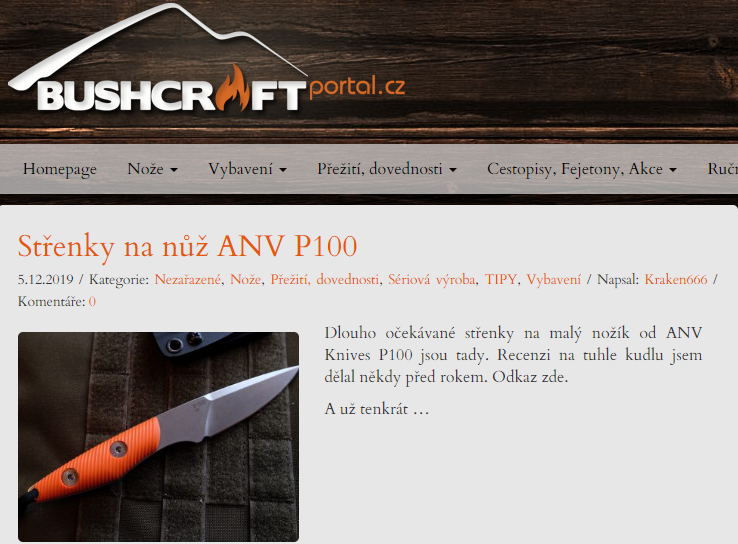 střenky p100 bushcraft